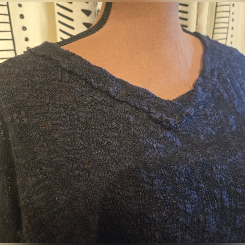 StitchDrop Distressed Black Knit Sweater - Picture 4 of 12